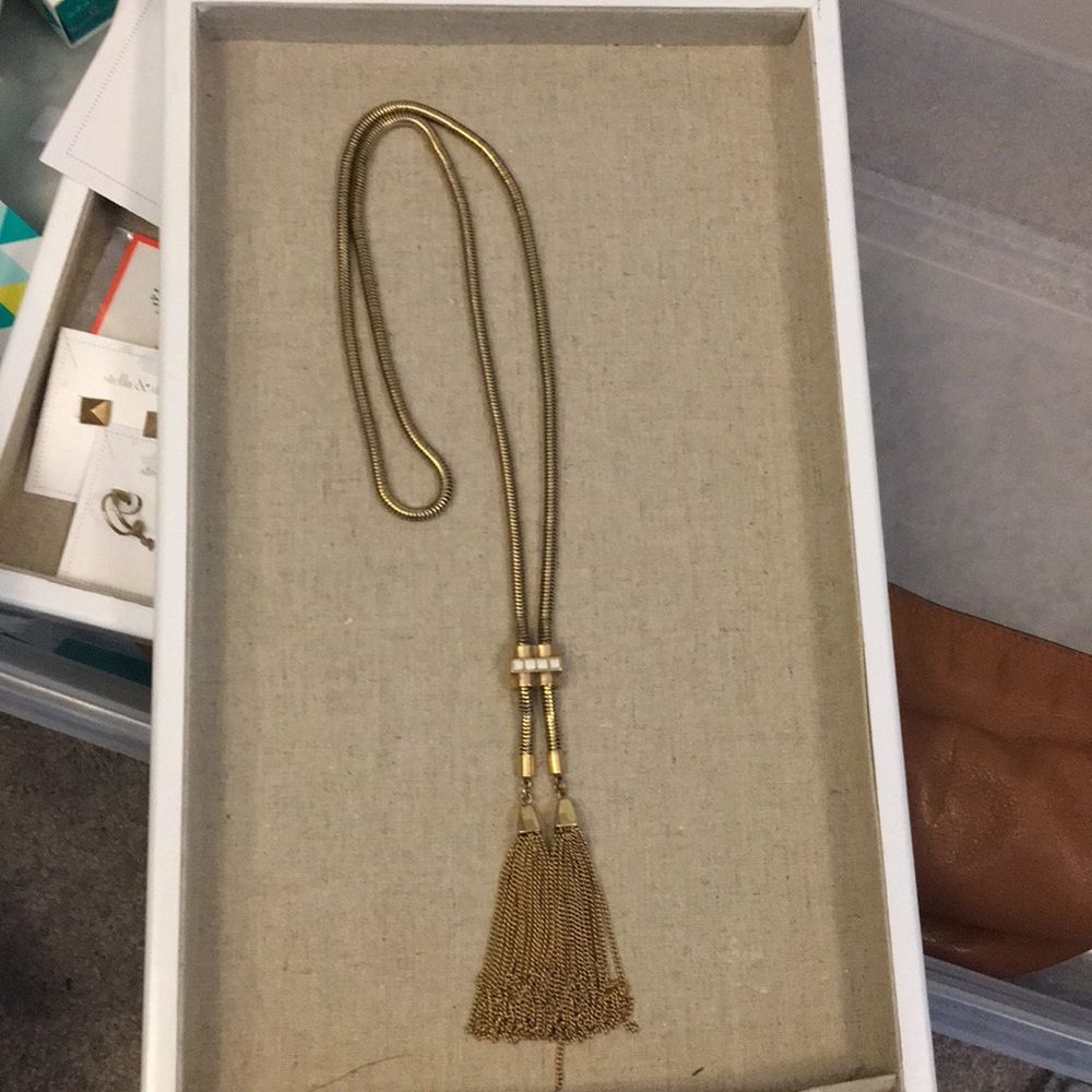 Long gold adjustable Lariat